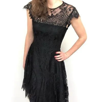 NWT BB Dakota Rihanna Black Lace Cocktail Fit Flare Dress Women's Size 2 4 • $29.99