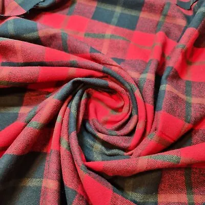 100% Cotton Winceyette Flannel Brushed Fabric Tartan Dress Craft Material 44/58  • £11.65