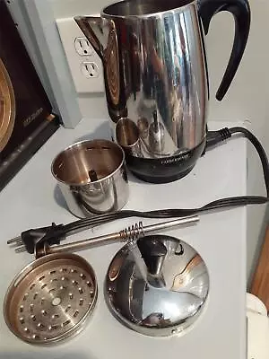 Farberware Electric Stainless Coffee Pot Percolator 8 Cup Model FCP280 • $30