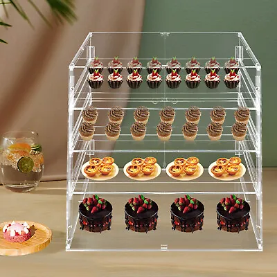 304 Stainless Steel Clear Display Case Bread Box For Countertop 3 Tier Acrylic • $105.04
