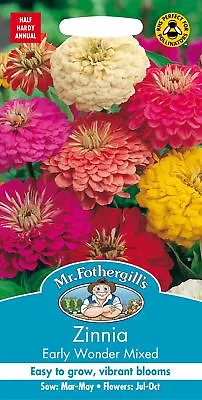 Mr Fothergills - Pictorial Packet - Flower - Zinnia Early Wonder - 100 Seeds • £3.70