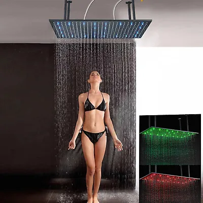 $229 • Buy Luxury LED Large Rainfall Square 16 X32  Shower Head High Pressure Top Sprayer