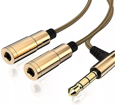 Headphones Splitter Adapter Cable Earphones 3.5mm AUX Jack Dual Output RRP £18 • £4.49