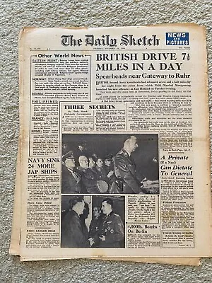 Daily Sketch Newspaper 1944 November 16th Himmler  ORIGINAL NEWSPAPER • £12