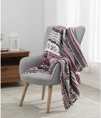 Martha Stewart Collection  Cozy Quilted Throw Blanket 50 X60  - Red • $39.99