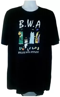 K1X Play Hard Men's T-Shirt  B.W.A  Ballers With Attitude Black  Size 2XL  VGC. • $8.99