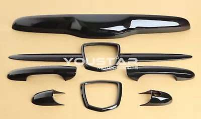 Uk No '500' Logo Fiat Abarth Gloss Black Combo Badge Handle Cover Trims 595 695 • $357.85