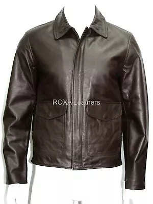 ROXA NEW Men Two Flap Hand Pockets Authentic NAPA 100% Leather Jacket Basic Coat • $119.20