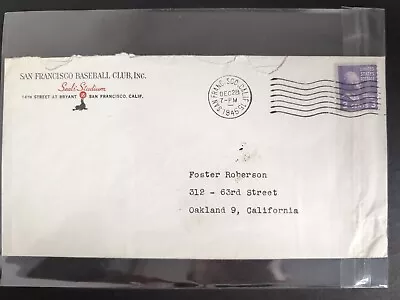 1945 San Francisco Seals Envelope - Rare PACIFIC Coast League Collectible • $7.99