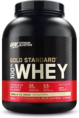 Optimum Nutrition Gold Standard 100% Whey Protein Powder 5LB Vanilla • $94.40