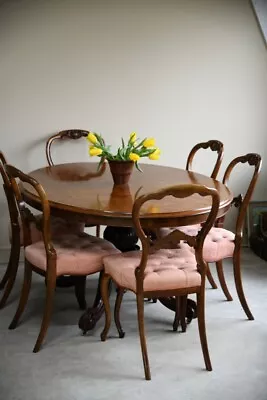 Set 6 Antique Walnut Dining Chairs • £1495