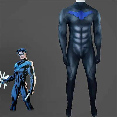 $47.79 • Buy Nightwing Jumpsuit Dick Grayson Tights Robin Bodysuit Cosplay Costume Adult/Kids