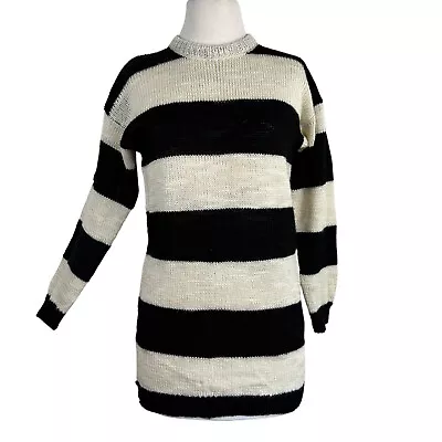 Vintage 70s/80s S Clothes To You Cute Wide Striped Long Knit Jumper/Dress • $35