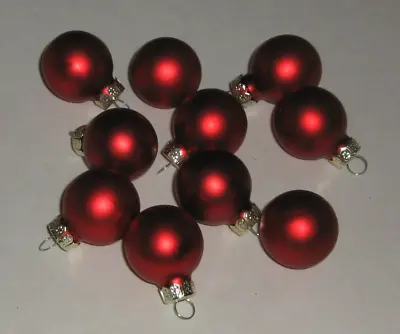 Red Glass Miniature Balls Christmas Ornaments Satin For Feather Wire Tree • $9.95