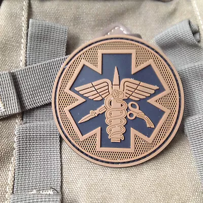 TAN EMS MEDIC CROSS EMT Army Tactical Morale Military Airsoft Pvc Rubber Patch • $6.99