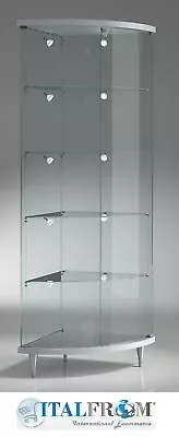 Showcase Display Cabinet Corner Unit With Lights Glass Wall 190x58x58cm Italfrom • £1977.04