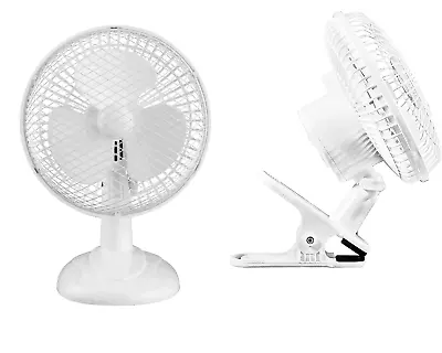 Portable Desk Fan Clip On 6'  2 Speed Options  360 Degree Rotatable Head • £14.95