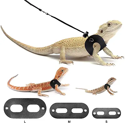 $15.58 • Buy Bwogue Bearded Dragon Harness And Leash Adjustable Leather Lizard Reptiles