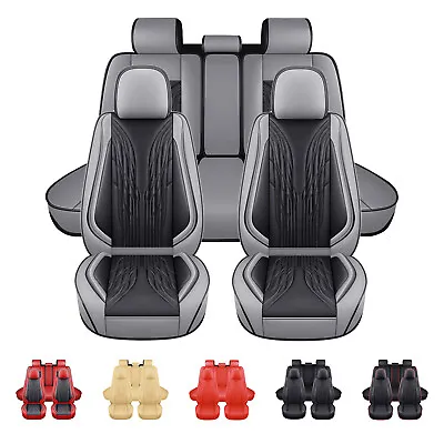 5 Seats Full Set Car Seat Covers Leather Cushion Universal Fit For SUV Sedan • $67.99