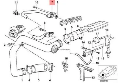 New Bmw E34 E36 Sedan Egr Air Duct Supercharger Pipe 2244533 11712244533 Oem • $138.20