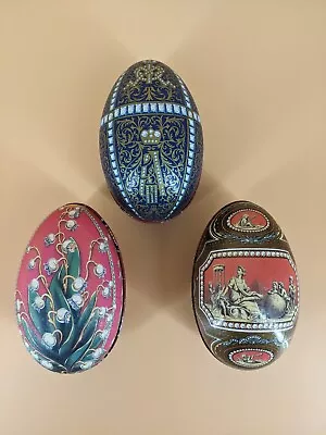 3 X Vintage Faberge Inspired Tin Eggs Collectable Russian • £15