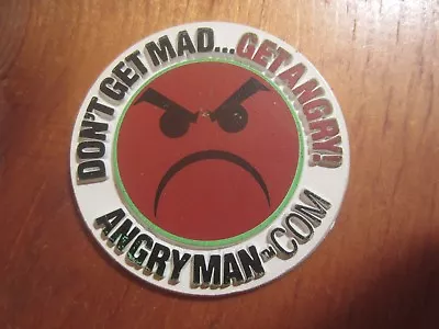 Vintage Angry Man Flexible Rubber 2  Refrigerator Magnet Don't Get Mad Get Angry • $0.99