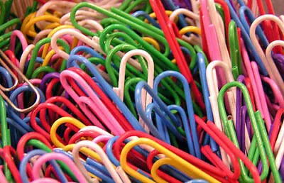 LARGE PAPER CLIPS JUMBO SIZE ASSORTED COLORS QUALITY ITEM PAPERCLIPS 50mm Metal • £0.99