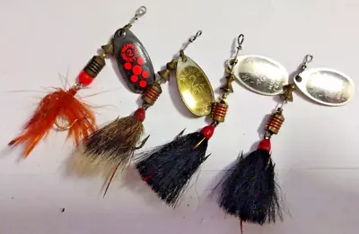 Mepps Aglia In Line Spinner Trout Fishing Lure Salmon Fur Fly Trailer *Lot Of 4* • $10