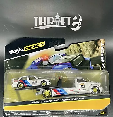 Maisto Design Elite Transport Flatbed & 1988 Bmw M3 E30 1/64 White 15055 22c • $19.88