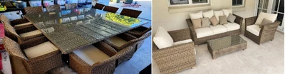 $5500 • Buy Outdoor Setting: 12 Seater Dining Table & Chairs, 3 Seater Lounge, 2x Arm Chair
