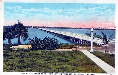 Melbourne Florida Indialantic By-the-Sea Bridge Postcard • $5.03