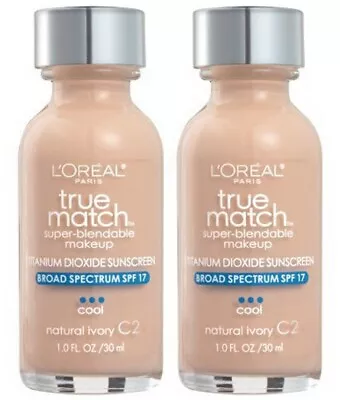 2 Pack- L'Oreal True Match Super-Blendable Foundation C2 Cool Natural Ivory • $13.99