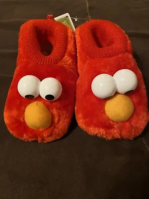 Sesame Street Elmo Puppet Slippers Shoes Padded Net Toddler Size 9-10 • $5
