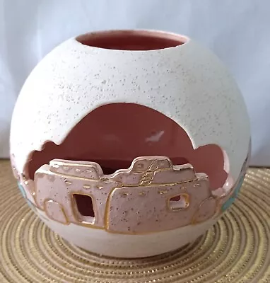 Vera Russell Southwest Pottery Vase -  Landscape 22K Gold Signed • $39