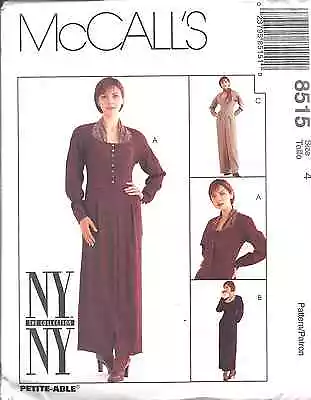 8515 UNCUT McCalls SEWING Pattern Misses NY NY Collection Dress Jumpsuit SEWING • $4.89