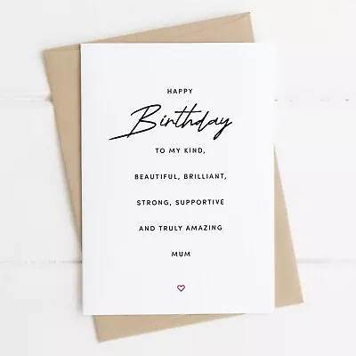 Happy Birthday Card Poem For Mum Mummy Mother Love Cards From Daughter Son A6 • £3