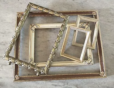 Lot Vintage Ornate Gold Metal Brass Filigree Embossed Picture Frames Decor Is • $34.10