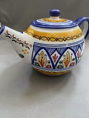 Vintage Pottery Majolica Teapot Spain De La Cal Barreira Puente • $5