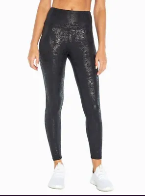 Marika 25'' Black Concrete Wash Foil Leggings Pants Women's Small Dry Wik • $16.99