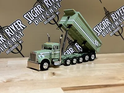 DCP 1/64 Peterbilt 379 Five Axle Green Dump Truck With Mac Dump Body Farm Toy • $128