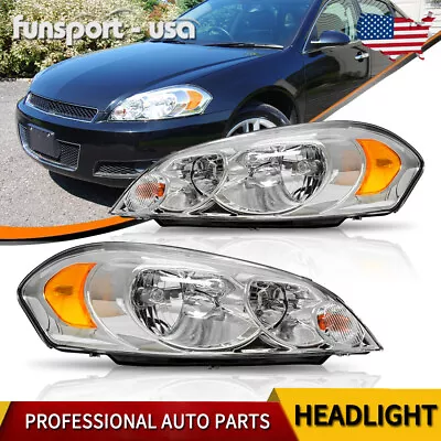 Chrome Headlights Replacement For 06-07 Monte Carlo 06-13 Chevy Impala Headlamps • $62.90