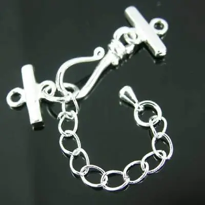 Extender Hook And Eye Clasps Silver Plated Chain Pk 10 Kk98 • £2.98