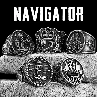 Sculpt Rings™ Nautical-inspired Stainless Steel Men's Ring With Anchor • $19.95