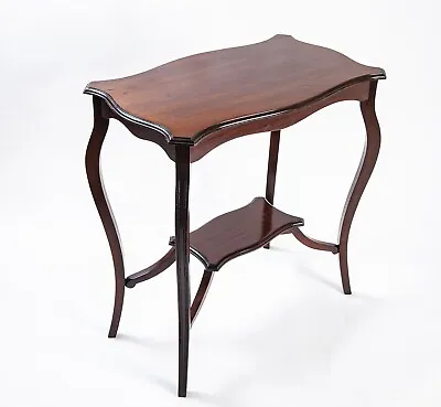 Antique Edwardian Side Table Genuine Mahogany C1901 Two Tier H71.5 X W69 X D40cm • £110