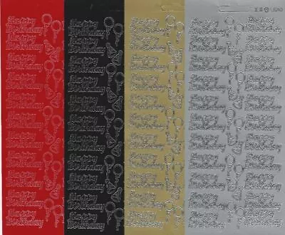 £1.99 • Buy Happy Birthday Silver Gold Peel Off Sticker Sheet Card Making Scrapbooking Craft