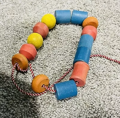 Vintage Play Skool/ Fisher Price 1  Wooden Beads Of Various Colors And Shapes • $9