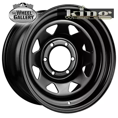 Set Of  King Terra Black 15x10 6/139.7 -44N Satin Black Steel Wheels • $596