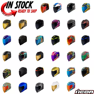 2024 Icon Airflite Full Face Dot Motorcycle Helmet - Pick Size And Graphic Color • $139.95