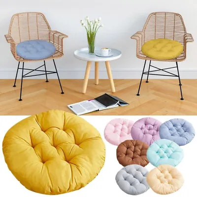 Solid Round Chair Seat Pad Cushions Indoor Outdoor Dining Garden Patio Pillow • £6.99