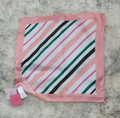 Nwt Kate Spade New York 100% Silk Square Scarf Bandana Multi Striped  • $24.95